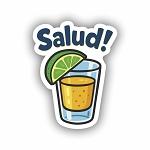 Cartoon Tequila Shot  Precision Cut Decal